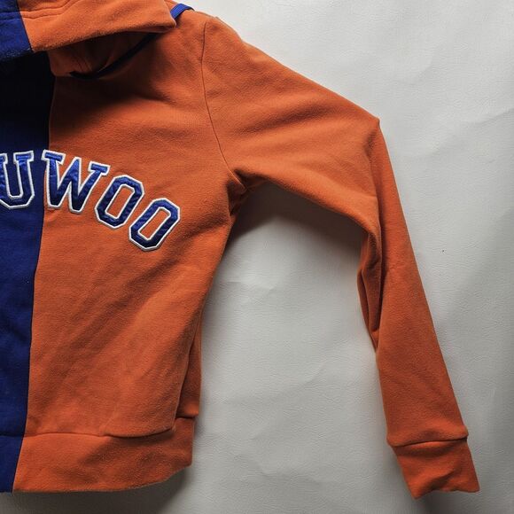 GSUWOO Orange Blue Ruched Set XS – Hoodie Joggers Streetwear Colorblock Outfit - Picture 3 of 16